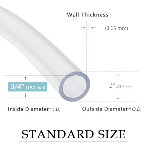 DAVCO 3/4" ID - 50 ft Clear Vinyl Tubing, Low Pressure Flexible PVC Tube, Heavy Duty UV Chemical Resistant Lightweight Plastic Vinyl Hose, BPA Free and Non Toxic, with 2 Stainless Clamps - Image 3