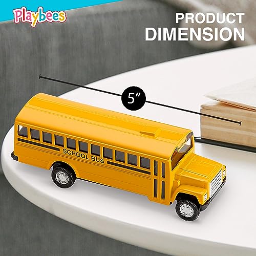 Playbees Pullback Diecast School Buses 2 Pack Yellow Metal Toys with WriteOn Surfaces Perfect Party Favors Gifts and School Memories for Little Boys and Girls 5 Inch - Image 5