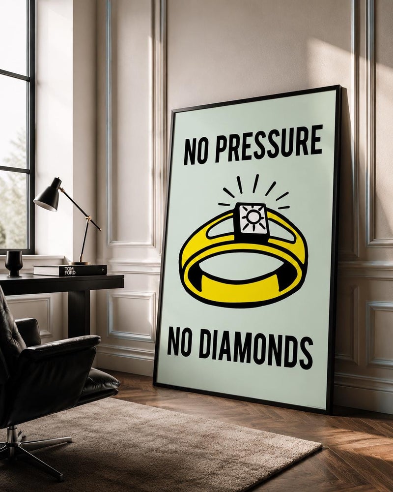TNESSENTIAL No Pressure No Diamonds Poster, Motivational Typography Print, Minimalist Office Decor - Image 3