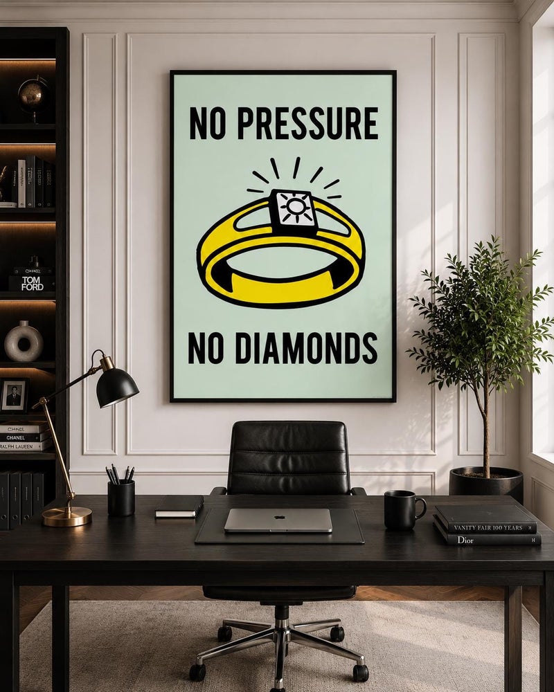 TNESSENTIAL No Pressure No Diamonds Poster, Motivational Typography Print, Minimalist Office Decor - Image 2