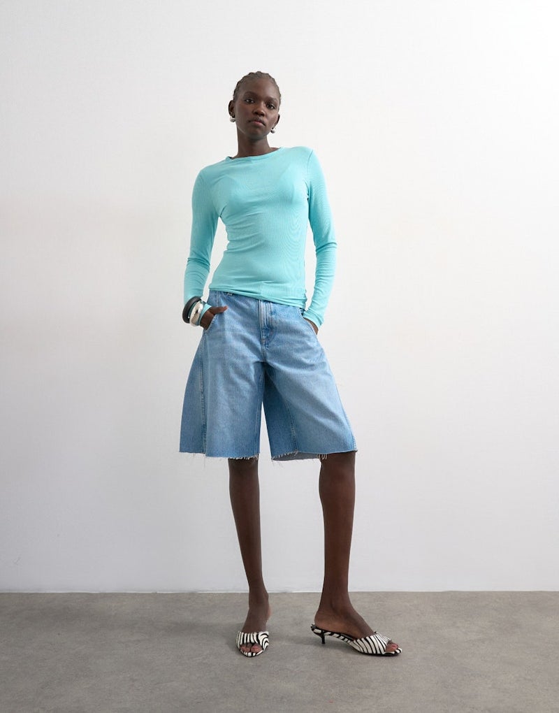 TOPSHOP Denim Barrel Jort Mb - Image 5