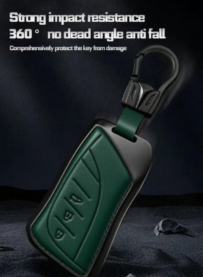 Car key cover, suitable for Lexus, perfectly wraps car keys, high-end, drop-resistant, material: first layer cowhide and aluminum alloy. goodcar - Image 2