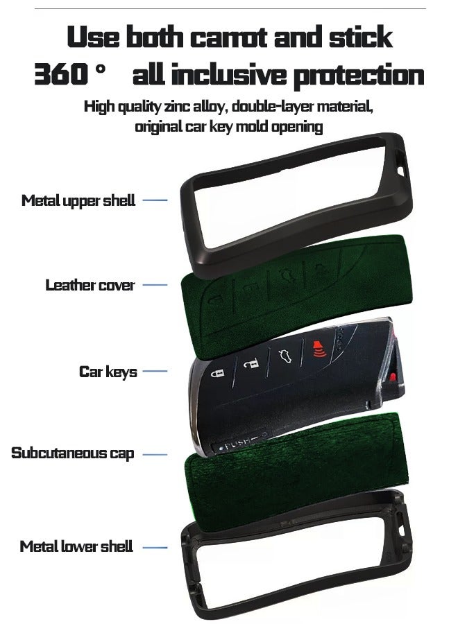 Car key cover, suitable for Lexus, perfectly wraps car keys, high-end, drop-resistant, material: first layer cowhide and aluminum alloy. goodcar - Image 3
