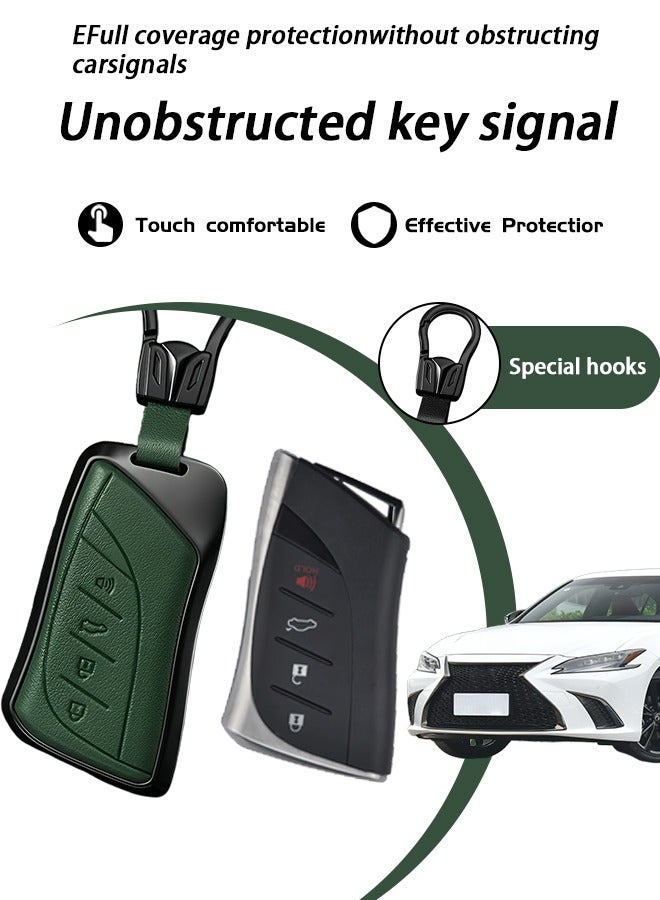 Car key cover, suitable for Lexus, perfectly wraps car keys, high-end, drop-resistant, material: first layer cowhide and aluminum alloy. goodcar - Image 4