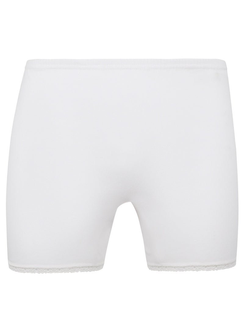 BYC GIRLS COTTON BOXER SHORT BRIEF - WHITE  - Image 1