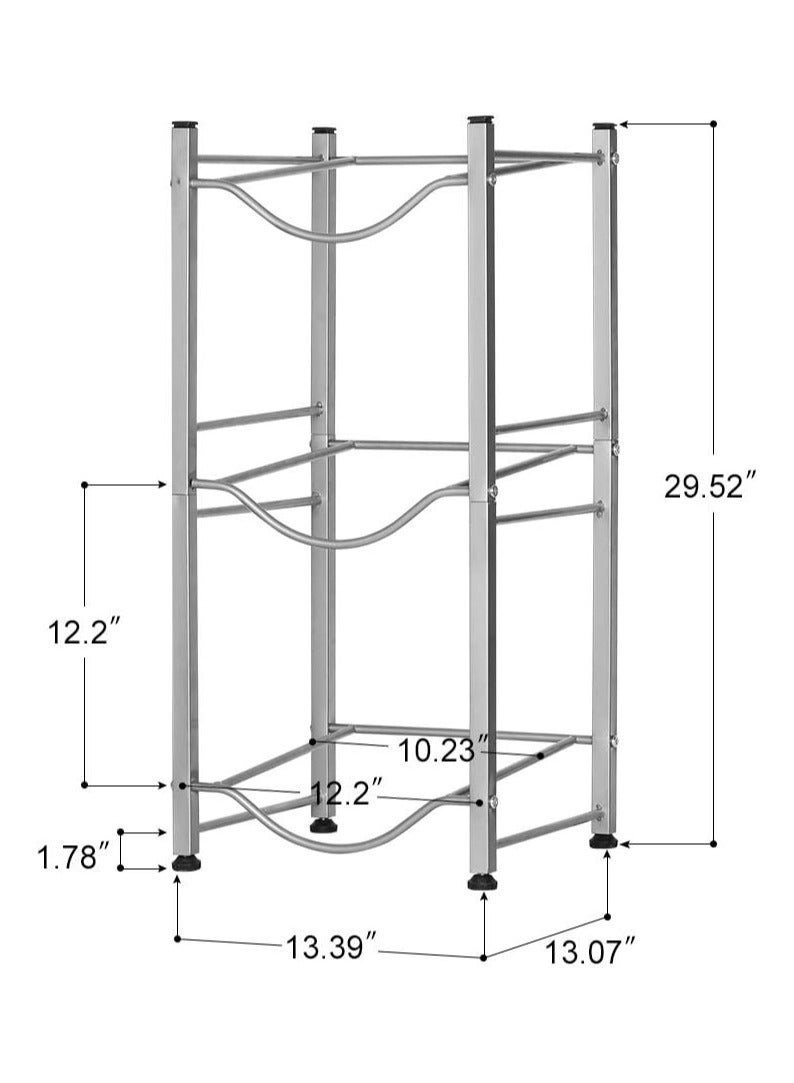 3-Tier Water Bottle Holder Cooler Jug Rack, 5 Gallon Storage Rack Detachable Heavy Duty Cabby - Image 5