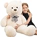 MorisMos Giant White Teddy Bear 4 Feet Cute 47inch Stuffed Animal Big Teddy Bear Plush Classic Girlfriend Boyfriend Birthday Gift Christmas Party Favor - Image 4