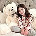 MorisMos Giant White Teddy Bear 4 Feet Cute 47inch Stuffed Animal Big Teddy Bear Plush Classic Girlfriend Boyfriend Birthday Gift Christmas Party Favor - Image 2