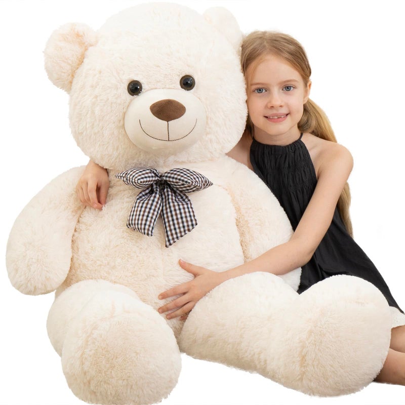 MorisMos Giant White Teddy Bear 4 Feet Cute 47inch Stuffed Animal Big Teddy Bear Plush Classic Girlfriend Boyfriend Birthday Gift Christmas Party Favor - Image 3