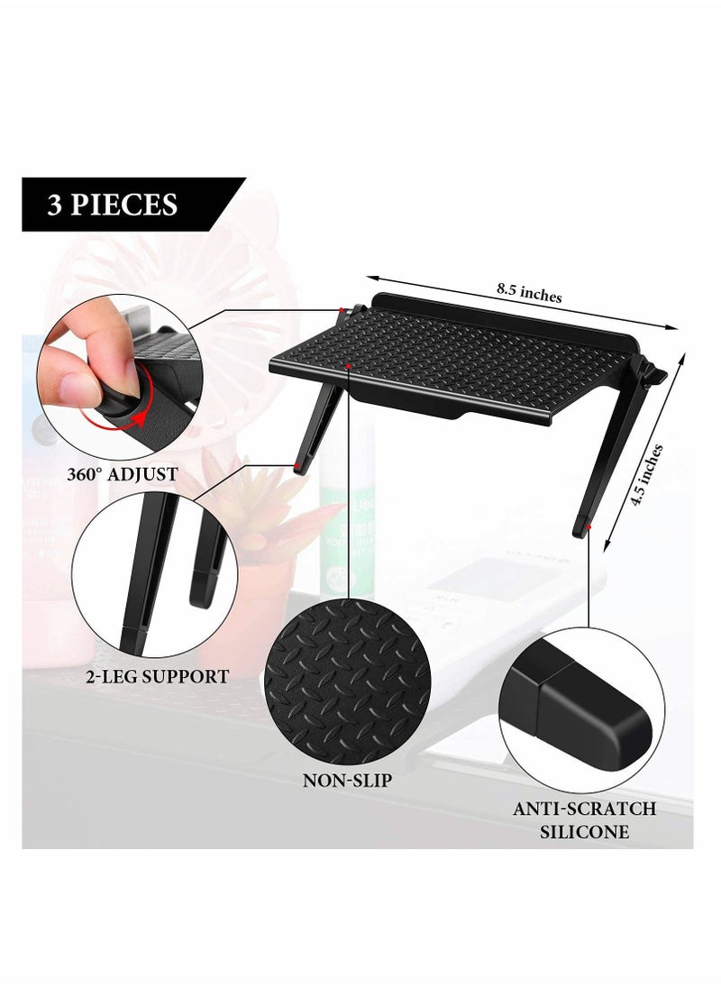 3 Pcs Screen Top Shelf, TV Top Storage Bracket, 2-Leg Adjustable Monitor Top Shelf for Cellphone Stand, Media Boxes, Router, Game Console and Home Decor
