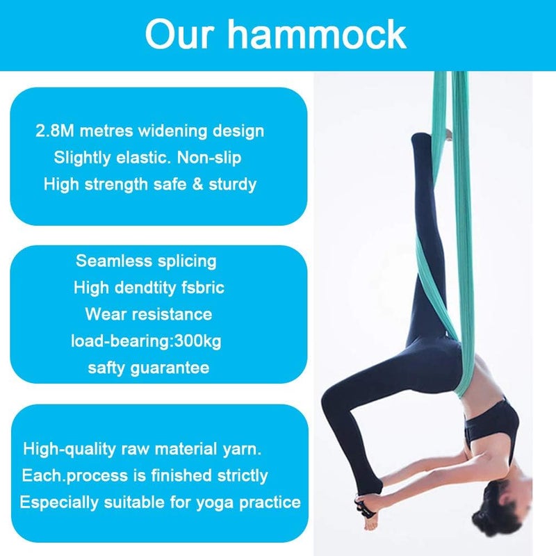 FOSER Aerial Hammock, 16.4ft 9.2ft Swing Set for Anti-Gravity Yoga, Dance & Acrobatics - Image 4