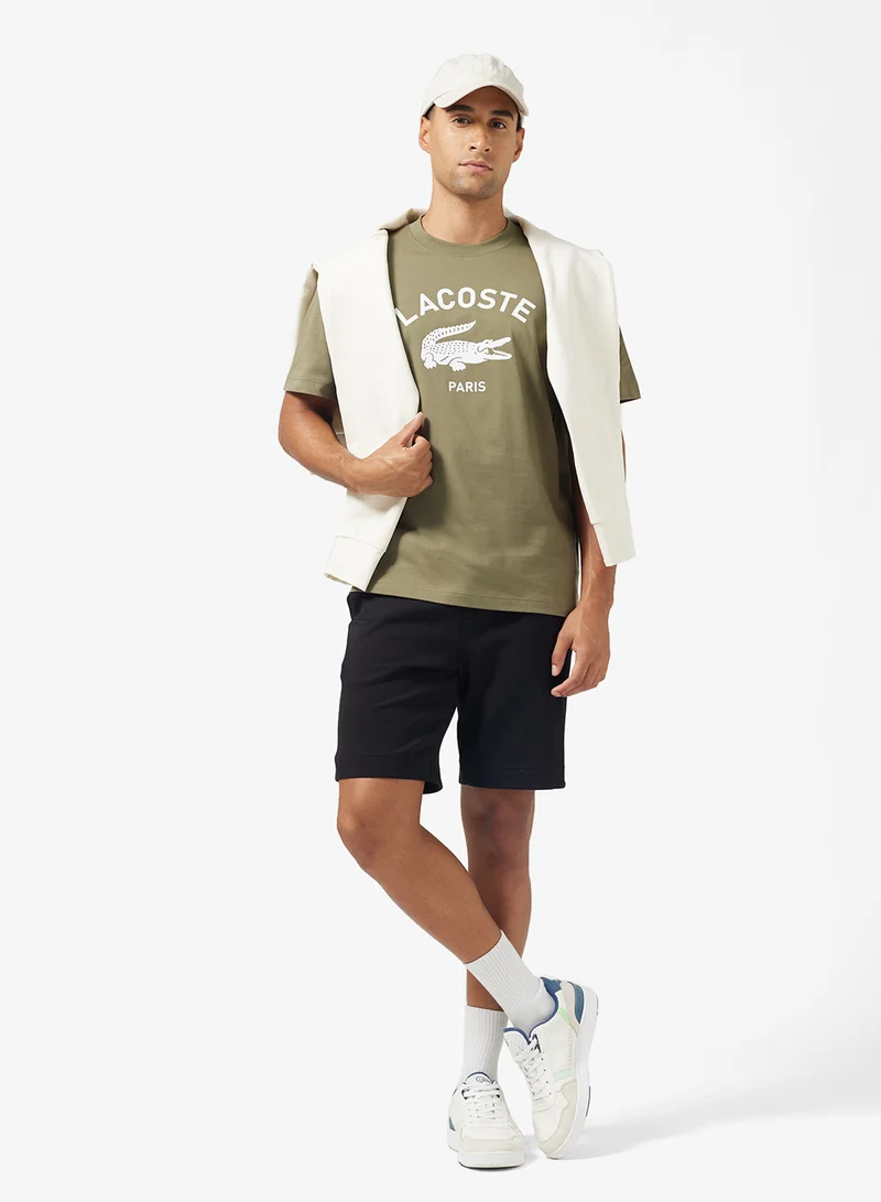 LACOSTE Signature Print Crew Neck T-Shirt