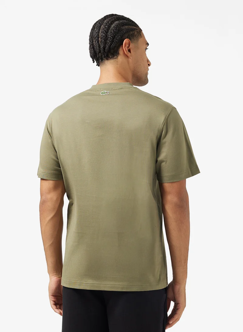 لاكوست Signature Print Crew Neck T-Shirt