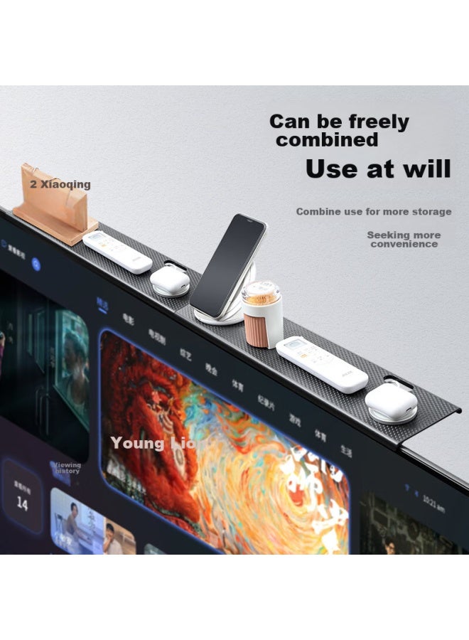 Purpavwinner Tv Shelf For Router And Set-top Box Storage, Computer Monitor Top Bracket, Upgraded Large Size With Holes - Image 3