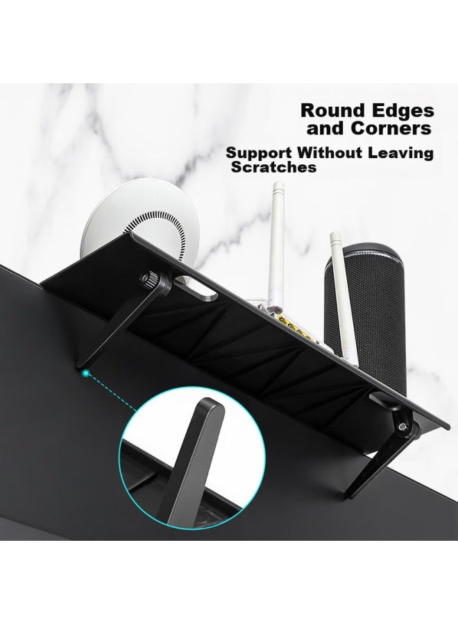 Purpavwinner Tv Shelf For Router And Set-top Box Storage, Computer Monitor Top Bracket, Upgraded Large Size With Holes - Image 4