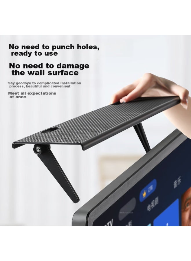 Purpavwinner Tv Shelf For Router And Set-top Box Storage, Computer Monitor Top Bracket, Upgraded Large Size With Holes - Image 2