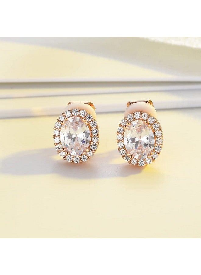SELOVO Wedding Bridal Cubic Zirconia Non Pierced Stud Clip On Earrings For Women - Image 3