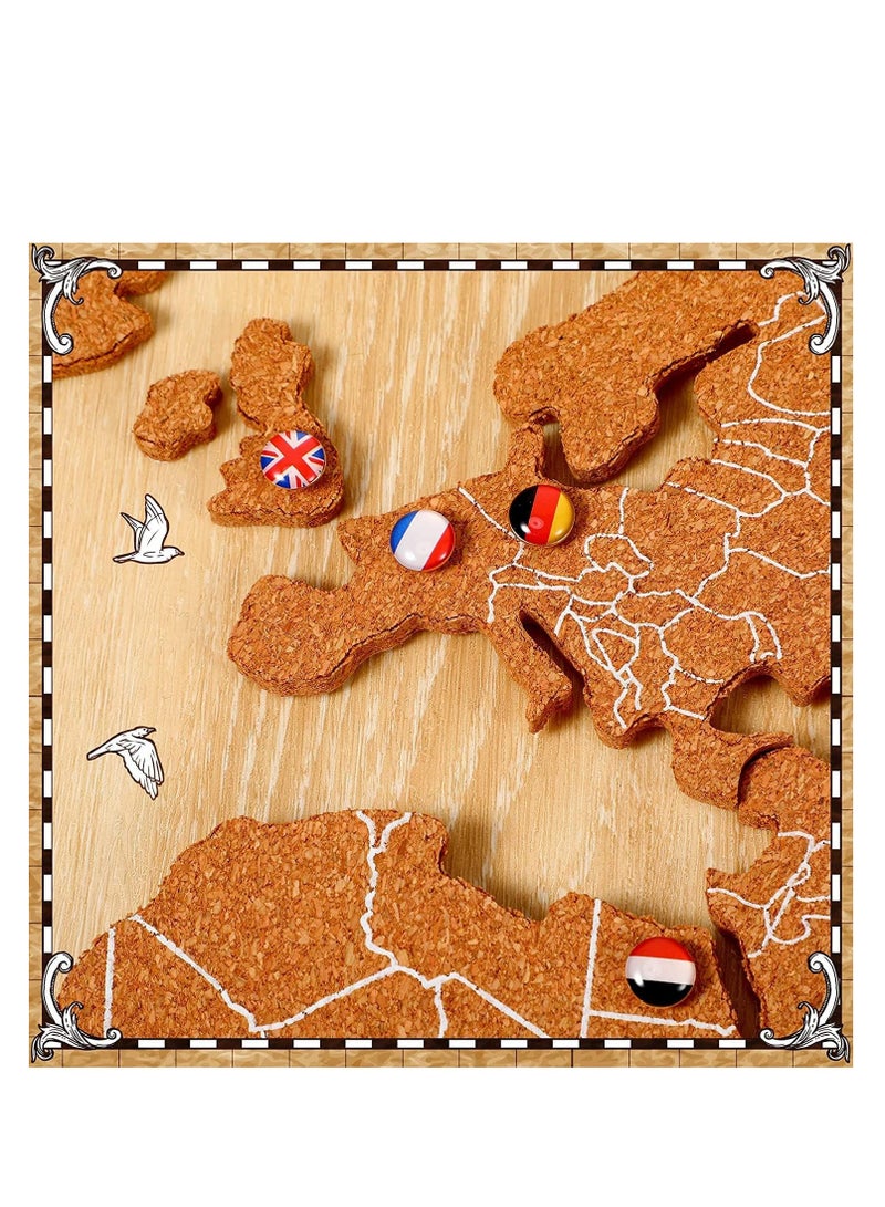 بريميفي 200 قطعة من دبابيس دفع العلم الوطني للوحة مع مجموعة لوحة الفلين لخريطة السفر العالمية - Image 2