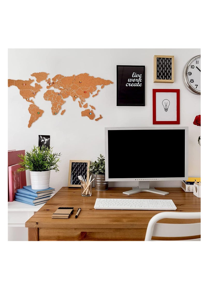 بريميفي 200 قطعة من دبابيس دفع العلم الوطني للوحة مع مجموعة لوحة الفلين لخريطة السفر العالمية - Image 5