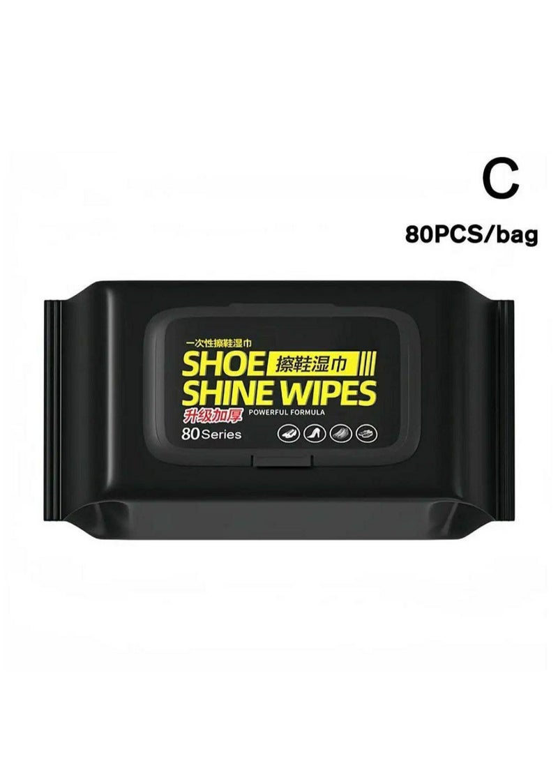 Shoe Cleaner Wipes 80 Pcs Portable Sneakers Cleaner Shoe Wipes Quickly Remove Dirt & Stains, Sneakers Cleaning Kit for Most Footwear Pack of 1  - Image 1