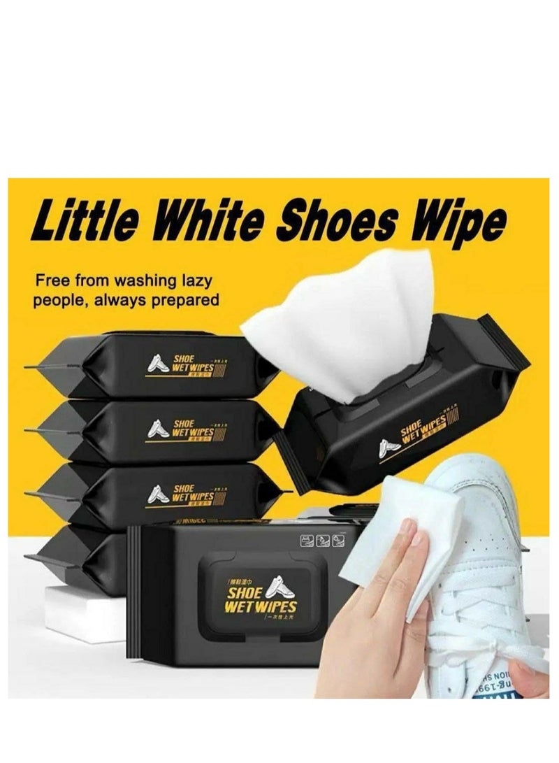 Shoe Cleaner Wipes 80 Pcs Portable Sneakers Cleaner Shoe Wipes Quickly Remove Dirt & Stains, Sneakers Cleaning Kit for Most Footwear Pack of 1  - Image 4