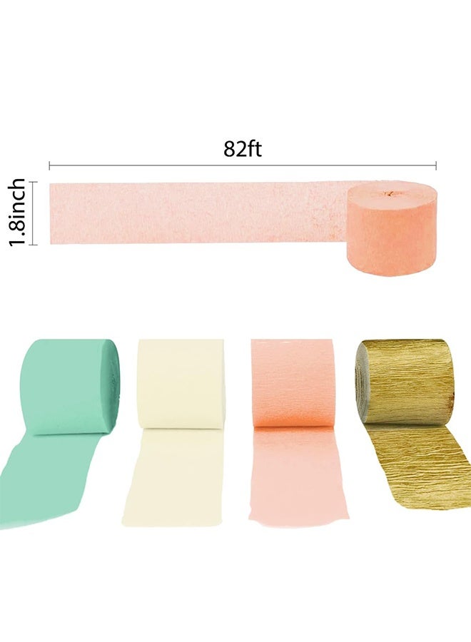 Lemon 8 Rolls Pastel Party Decorations, Mint Green Pink White Gold Crepe Paper Streamers for Wedding, Baby Bridal Shower, Engagement Party, Birthday, Valentine's Day, 82 Ft Long - Image 3