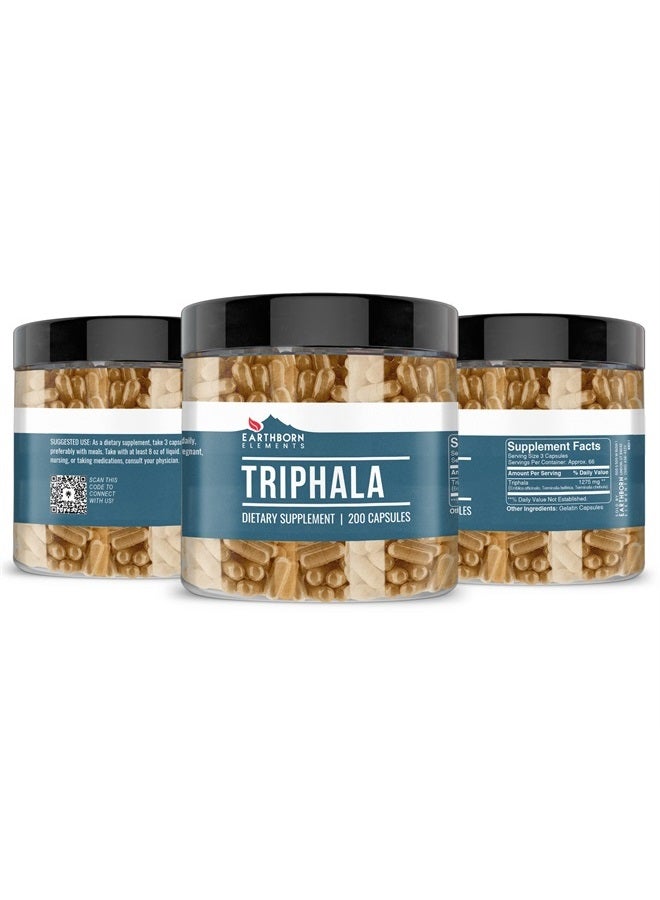 earthborn elements Triphala 200 Capsules, Pure & Undiluted, No Additives (200 Capsules) - Image 2