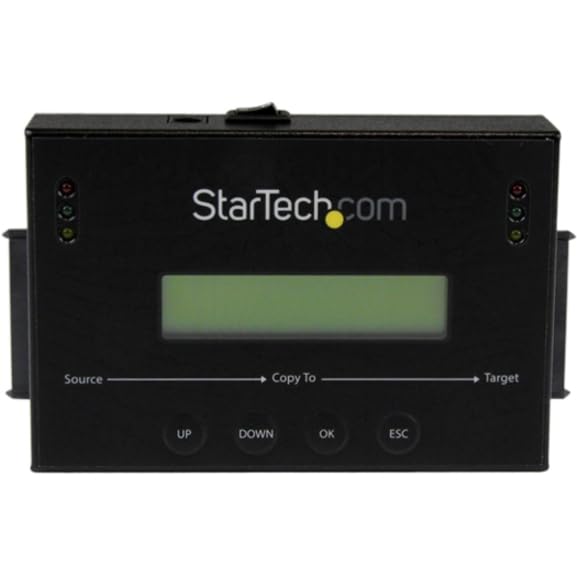 StarTech.com 1:1 Standalone Hard Drive Duplicator & Eraser, SATA HDD / SSD Disk Cloner / Copier / Wiper / Sanitizer, Cloning / Recovery Tool, LCD Display, TAA Compliant, OS Independent (SATDUP11) - Image 2