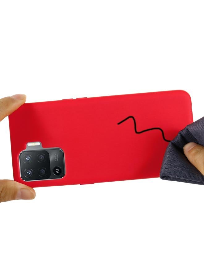 اس-توب جراب لهاتف OPPO A94 / Reno5 F / F19 Pro، جراب سيليكون سائل بلون نقي مقاوم للصدمات بتغطية كاملة - Image 5