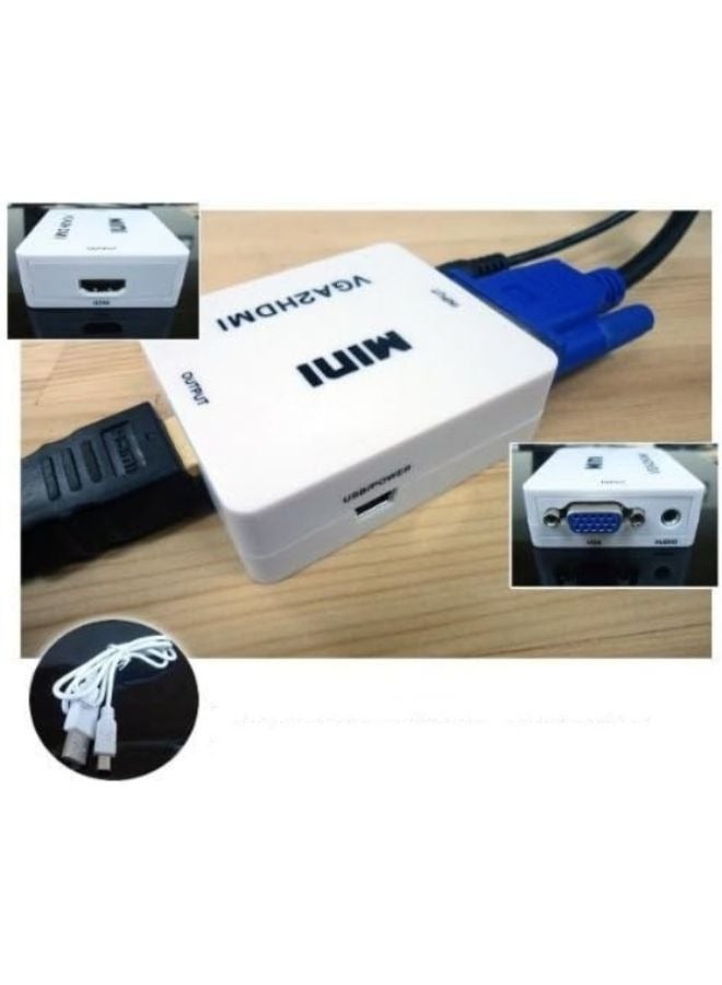 Mini 1080 PVGA to HDMI Adapter VGA2HDMI Converter Connector with Audio for PC Laptop to HDTV Projector - Image 3