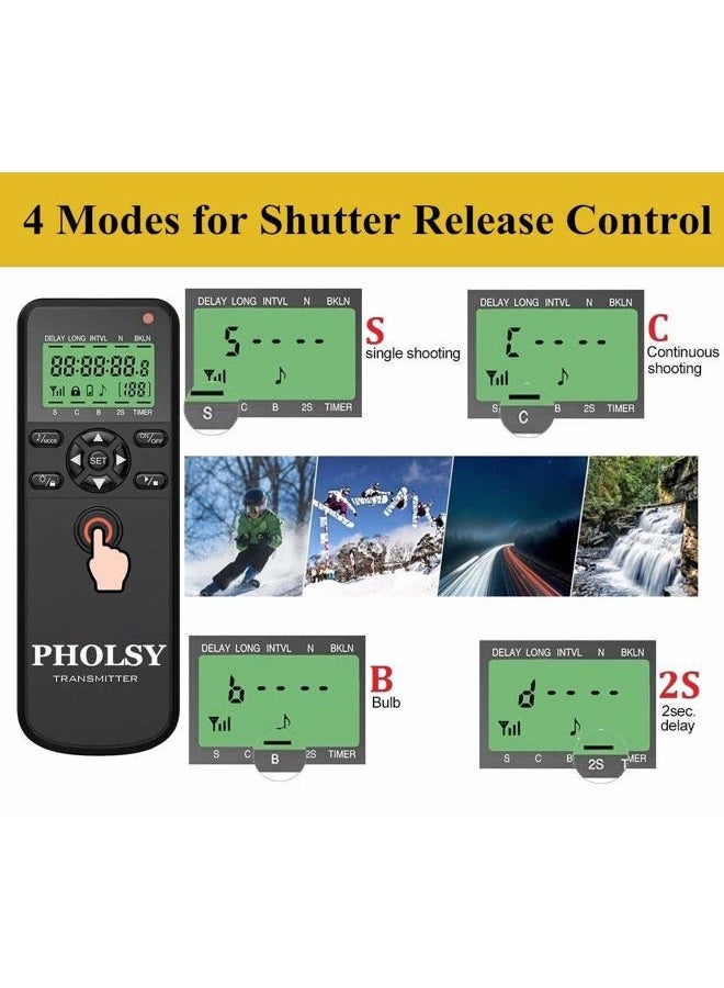 PHOLSY Wireless Timer Remote Control with Intervalometer and HDR N8 N10 Shutter Remote Release Cord for Nikon Fujifilm Kodak Cameras - Image 2