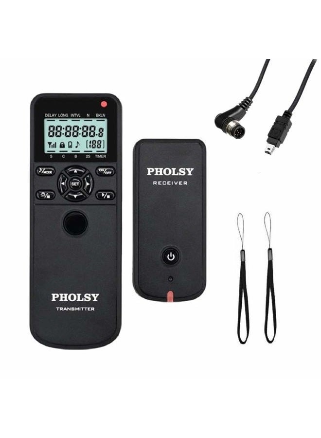 PHOLSY Wireless Timer Remote Control with Intervalometer and HDR N8 N10 Shutter Remote Release Cord for Nikon Fujifilm Kodak Cameras - Image 1