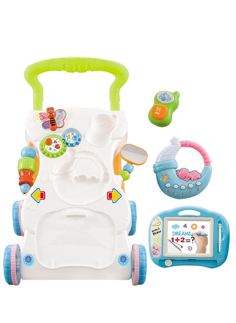 HUNGER Sit-to-Stand Learning Walker Tenlso Baby Walking Toys,Push Pull Toys - Adjust Speed, Non-Slip, Prevention O-Leg With Music,Mirror,Book  - Image 2