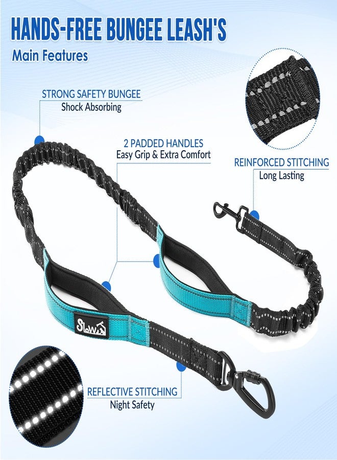 AUTOWT Hands Free Dog Leash for 2 Dogs, Adjustable Waist Belt with Zipper Pouch, Dual Handle Retractable Elastic Bungee with Reflective Stitches for Medium and Large Dogs Training Running - Image 5