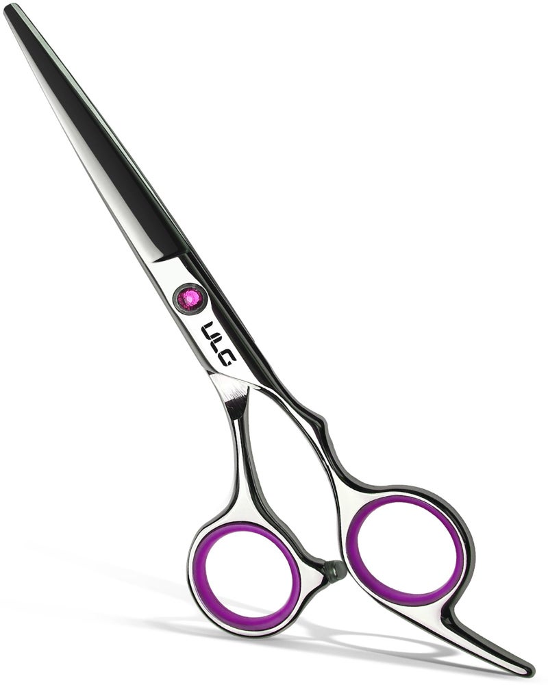 ULG Hair Cutting Scissors, ULG Professional Hair Scissors 6.5 inch Right-Hand Razor Edge Barber Shears Salon Hair Cutting Shears Made of Japanese Stainless Steel, Hand Sharpened Pink - Image 1