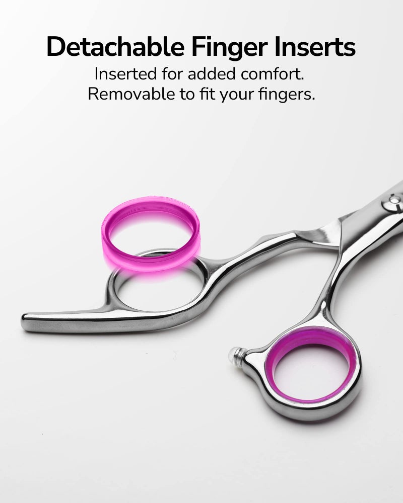ULG Hair Cutting Scissors, ULG Professional Hair Scissors 6.5 inch Right-Hand Razor Edge Barber Shears Salon Hair Cutting Shears Made of Japanese Stainless Steel, Hand Sharpened Pink - Image 5