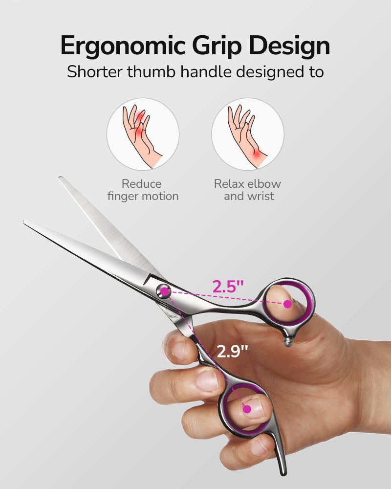 ULG Hair Cutting Scissors, ULG Professional Hair Scissors 6.5 inch Right-Hand Razor Edge Barber Shears Salon Hair Cutting Shears Made of Japanese Stainless Steel, Hand Sharpened Pink - Image 4
