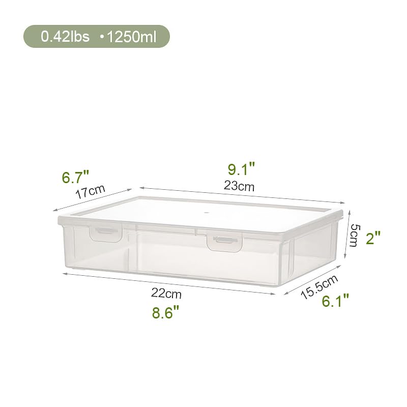 Vidifor Plastic Storage Containers with Latching Lid for Art Craft Supply, Crayon, Pencil Box, Photos, Washi Tape (White Empty -1 pack) - Image 2