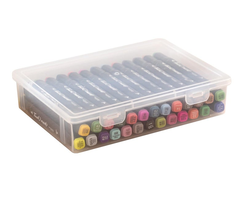Vidifor Plastic Storage Containers with Latching Lid for Art Craft Supply, Crayon, Pencil Box, Photos, Washi Tape (White Empty -1 pack) - Image 1