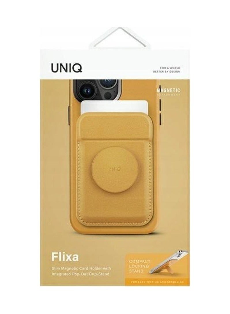 يونيك حامل بطاقات مغناطيسي UNIQ Flixa مع مسكة وحامل قابل للفتح - أصفر كناري - Image 3