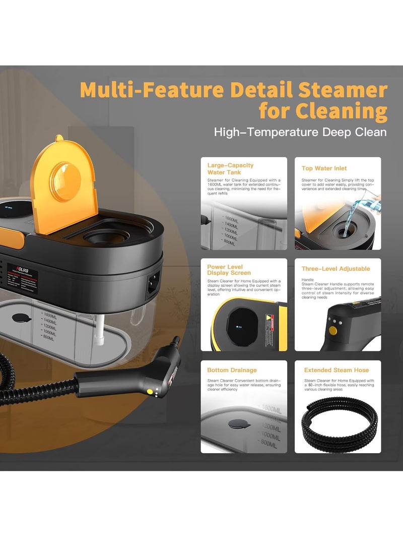 ايتي لايف منظف ​​بخاري محمول، جهاز بخاري مضغوط بقوة 2500 واط للتنظيف، جهاز بخاري متعدد الأغراض للمنزل، جهاز بخاري عالي الضغط 3 بار، منظف بخاري محمول للمطبخ والحمام والبلاط - Image 4