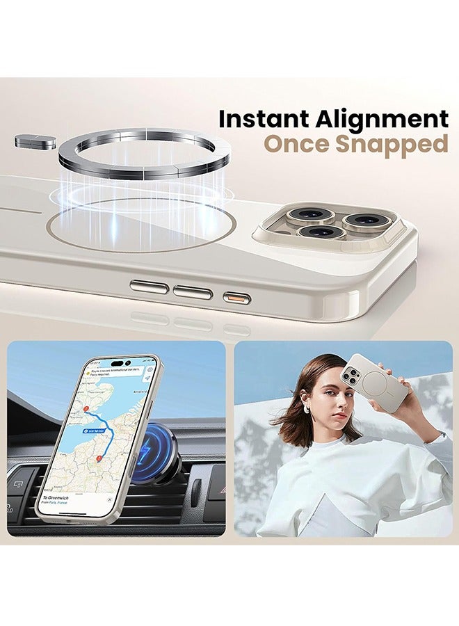 جراب iPhone 16 Pro Max مزود بتقنية MagSafe والتحكم في الكاميرا، غطاء واقٍ مقاوم للخدش، ملائم بشكل نحيف، بطانة من الألياف الدقيقة - Summit Stone - Image 4