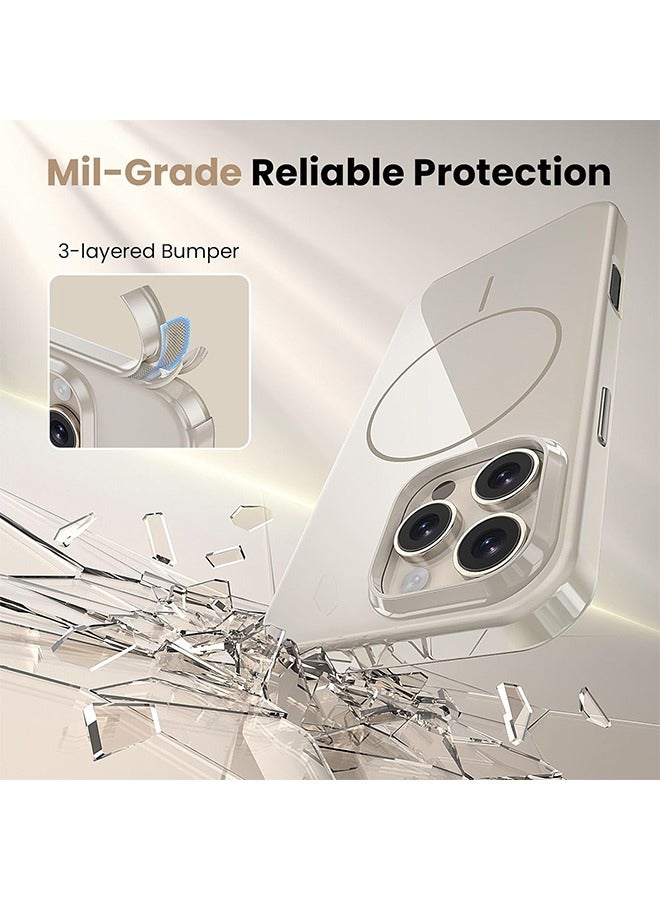 جراب iPhone 16 Pro Max مزود بتقنية MagSafe والتحكم في الكاميرا، غطاء واقٍ مقاوم للخدش، ملائم بشكل نحيف، بطانة من الألياف الدقيقة - Summit Stone - Image 3