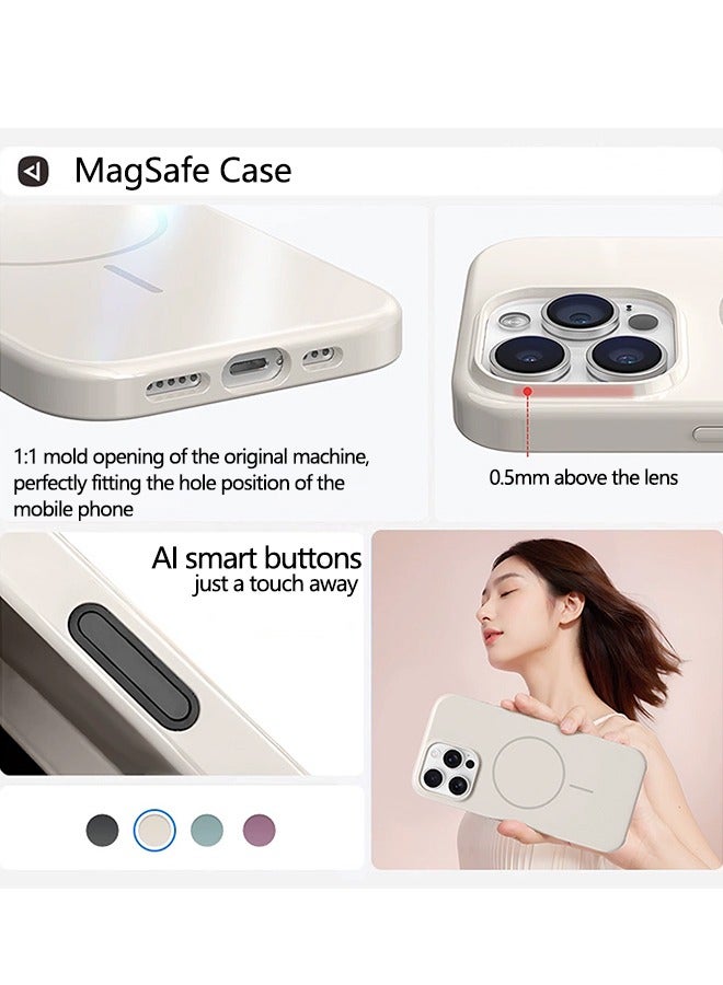 جراب iPhone 16 Pro Max مزود بتقنية MagSafe والتحكم في الكاميرا، غطاء واقٍ مقاوم للخدش، ملائم بشكل نحيف، بطانة من الألياف الدقيقة - Summit Stone - Image 5