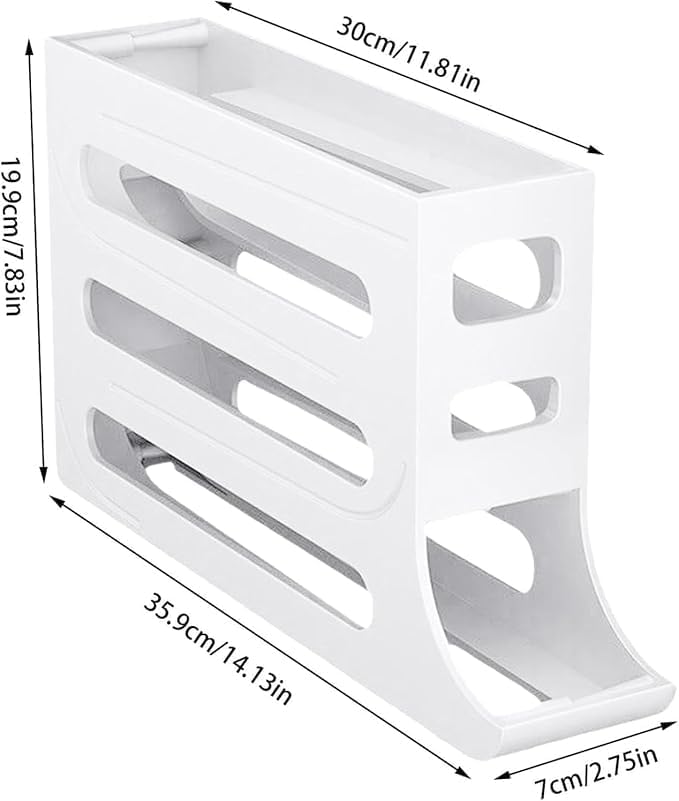 LISIOMO Automatic Egg Dispenser Box 4Tier Egg Storage Box for Fridge Egg Rolling Dispenser for Easy Access Ideal Egg Tray Box for Organized Storage Holds upto 30 Eggs MULTICOLOUR - Image 2