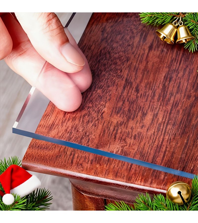 17.72 Inch By 60 Inch Smooth Bright Surface 1.5Mm Thick Transparent PVC Tablecloth Wrinkle Free Easy To Clean For Dining Tables Parties Camping Outdoor Dinners And Home Kitchen - Image 1
