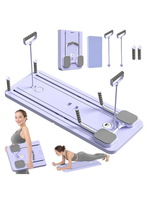 Pilates Yoga Board - 2024 Pilates Reformer Set, Multi-Purpose Foldable Pilates Reformer Board for Home, 5 in 1 Pilates Sliding Board