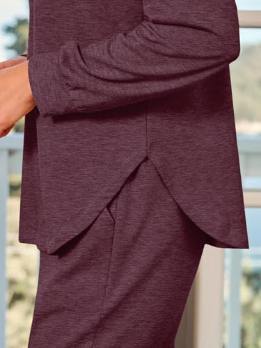 AUTOMET Lounge Sets for Women Comfy 2 Piece Pajamas Sets Fall Loungewear Pjs Outfits Sweatsuits with Sweatpants 2025 Black L - Image 5