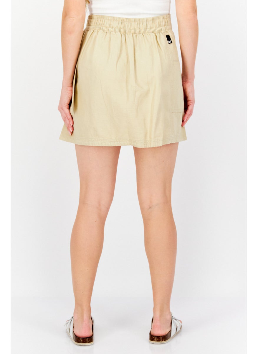 PUMA Women Sportswear Fit Brand Logo Outdoor Mini Skirts, Tan  - Image 2