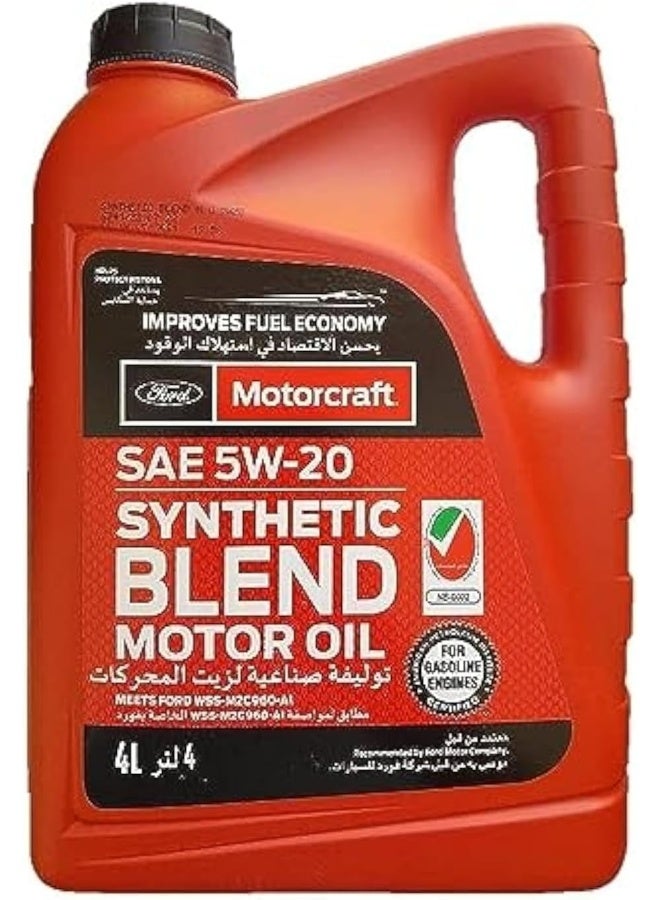 Motorcraft 5W20 Synthetic Blend Motor Oil 4L - Image 1